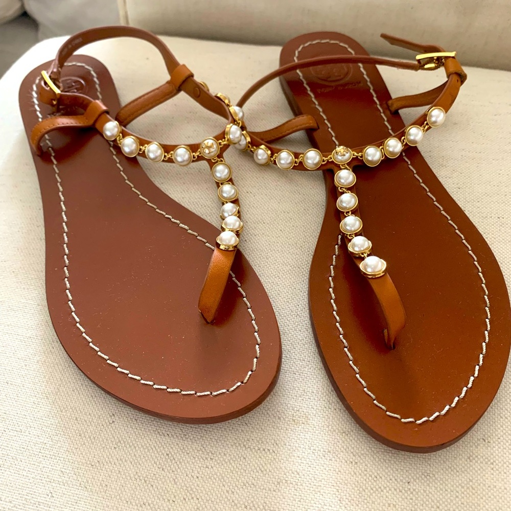 Tory Burch Emmy Pearl Thong sandal. Worn once!